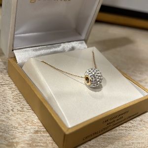 Swarovski GOLD’N’ICE Crystalized pendent, 14 karat gold necklace, NWT